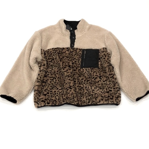 Rails Saga Cream Leopard Mix Faux Fur Jacket NWT - Picture 1 of 12